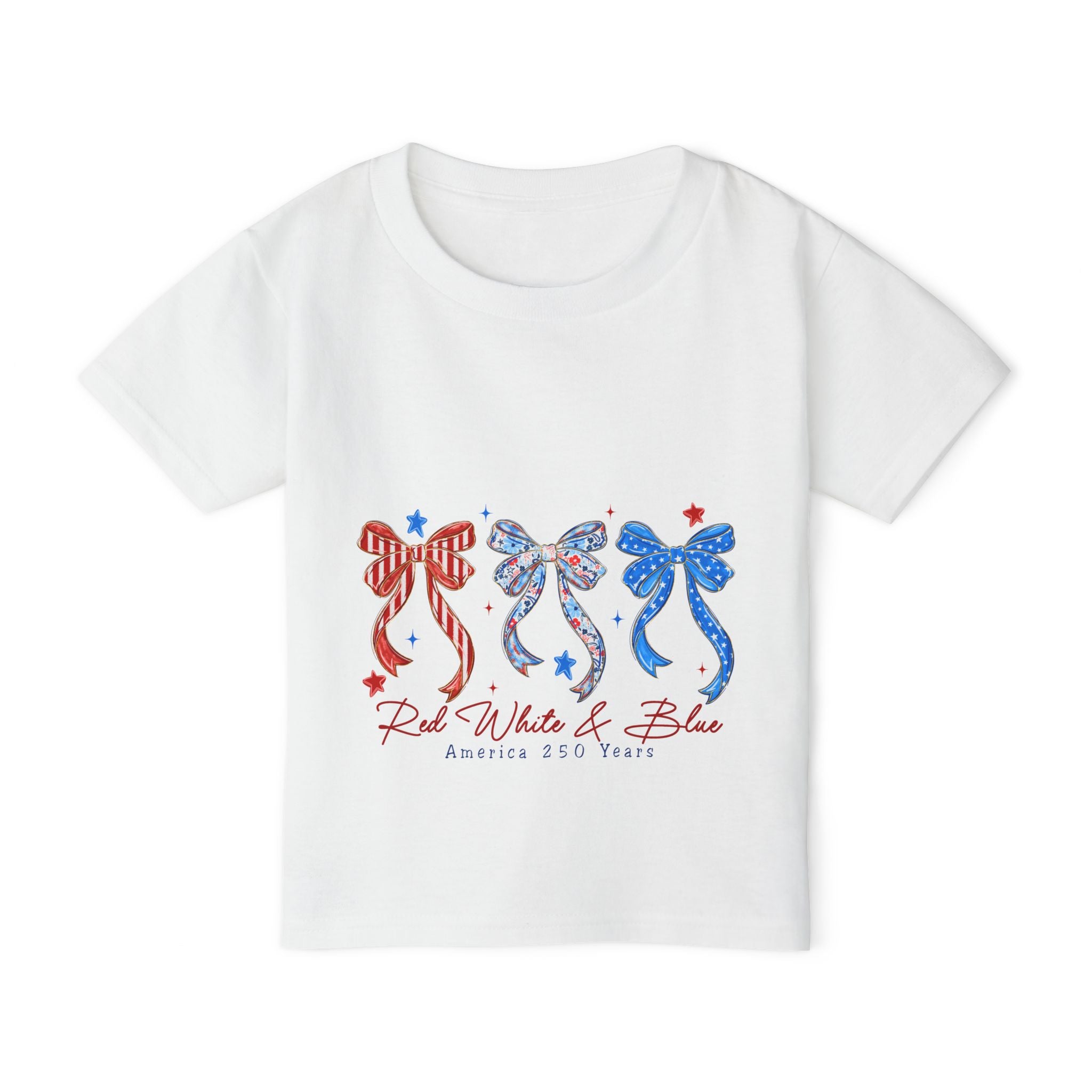 Toddler T-Shirt - Red White & Blue Patriotic Bows (4th of July)